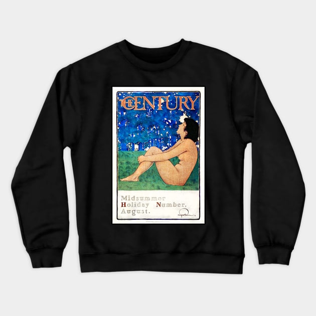 The Century - Midsummer Holiday (1897) by Maxfield Parrish Crewneck Sweatshirt by WAITE-SMITH VINTAGE ART